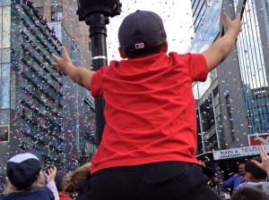 One of my favorite pictures from one of my favorite days of the past year: Soaking in the excitement of the Red Sox Rolling Rally after they won the World Series