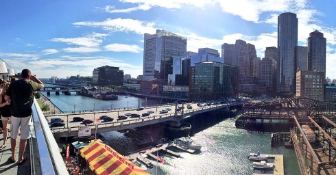 View of Boston from Look Out rooftop bar at the Envoy Hotel