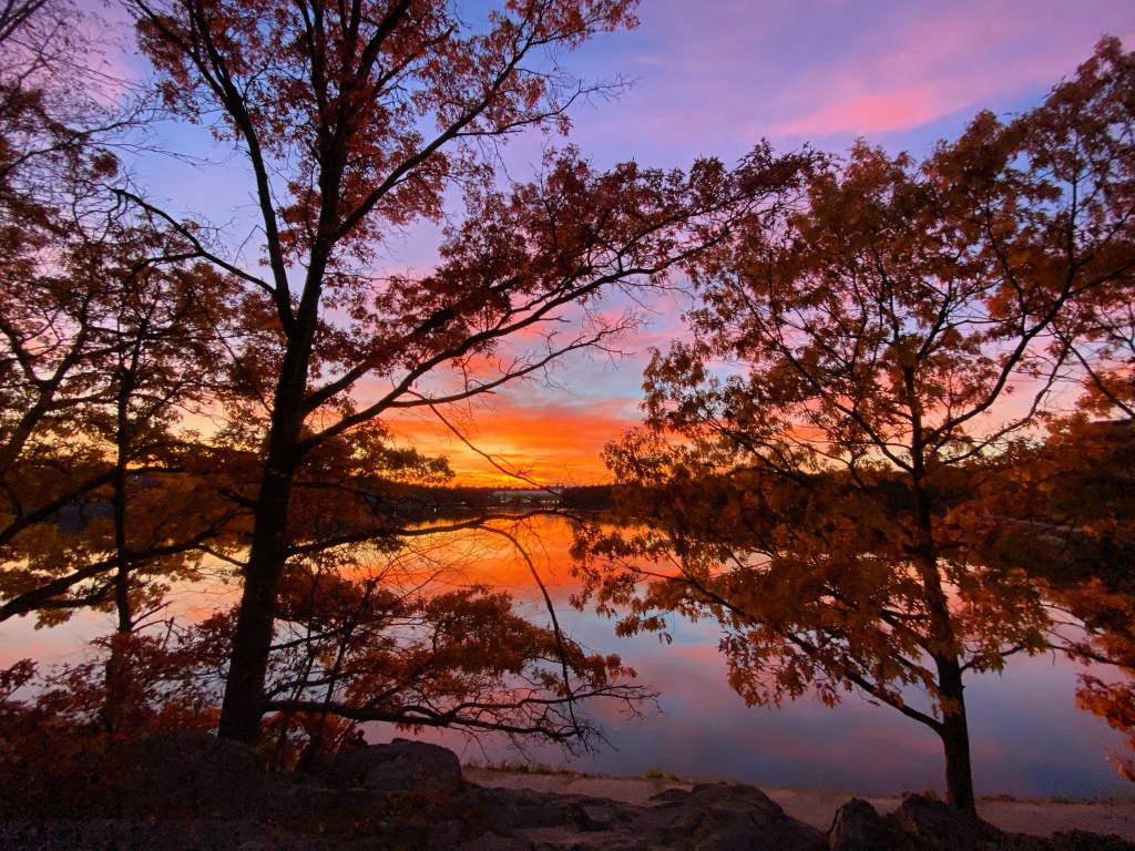 Sunset over Chestnut Hill Reservoir