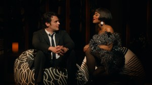 Jonathan Groff and Krystal Joy Brown star in MERRILY WE ROLL ALONG.